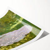 Extra large rolled print of line art flowers in muted earth tones, ideal for large living room wall art.