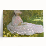 Black and white print of Claude Monet's artwork on stretched canvas, ideal for kitchen wall art or bedroom ambiance.
