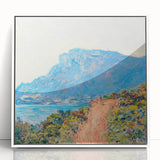 Modern art wall decor featuring an art deco style Claude Monet design in pastel shades on framed acrylic.