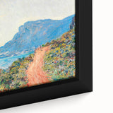 Extra large framed canvas featuring a close-up of a Claude Monet impressionist painting with vibrant.