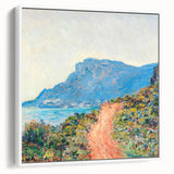 Framed canvas of Claude Monet's vintage poster art in colorful hues, ideal for extra large living room wall decor.