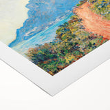 Art deco style poster featuring a serene Claude Monet landscape on rolled canvas, suitable for dining room wall art.