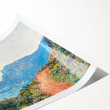 Extra large rolled print featuring line art flowers in soft pastel shades, ideal for large living room wall art.