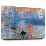 Acrylic print of Claude Monet's impressionist painting featuring soft pastel hues, ideal for bedroom or dining room art.