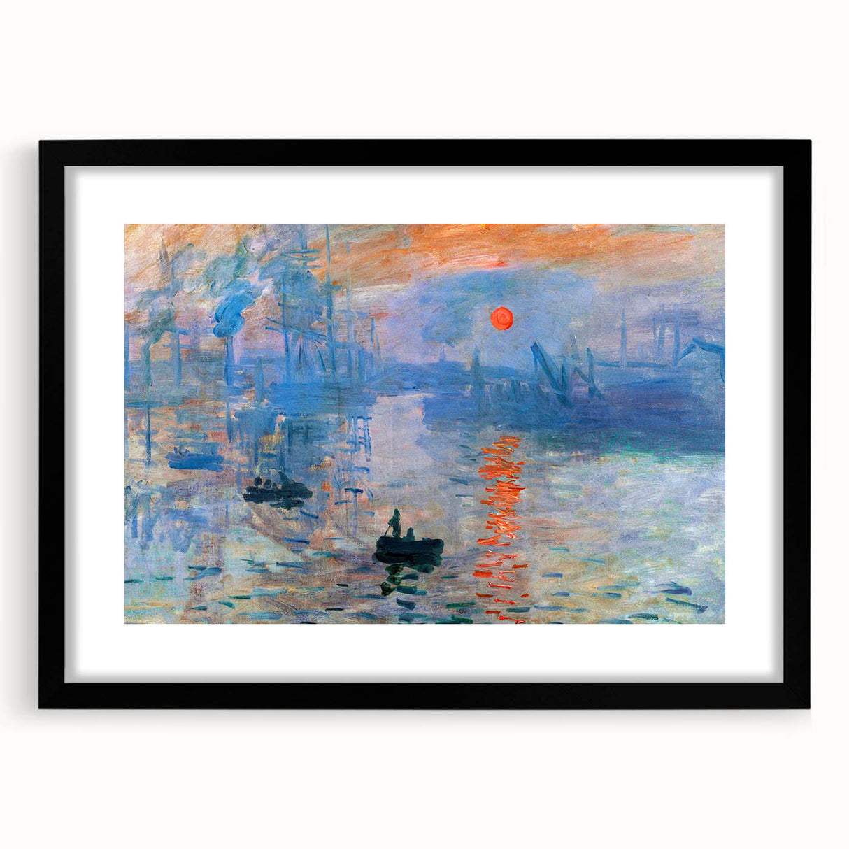 Extra large canvas featuring an abstract art print of vibrant, textured colors in a black frame.