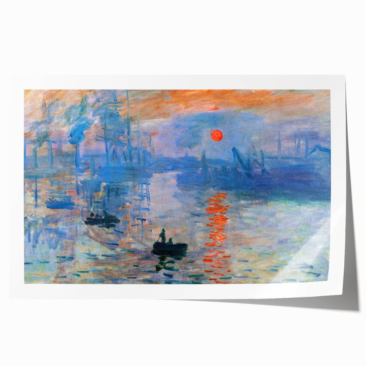 Extra large rolled print of Claude Monet's floral artwork in soft pastel shades, ideal for art wall dining room.