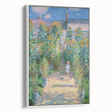 Framed canvas of Claude Monet’s vintage poster art featuring colorful impressionistic brushstrokes.