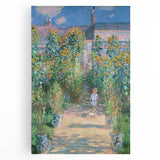 Black and white print of Claude Monet's painting on stretched canvas, ideal for kitchen art.