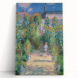 Black and white print of Claude Monet's artwork on stretched canvas, ideal for kitchen wall art or bedroom ambiance.
