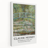 Side view of a Claude Monet inspired stretched canvas featuring soft pastel shades, perfect for kitchen wall art.