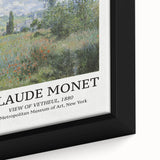 Framed canvas featuring a close-up of a Monet-inspired textured painting in vibrant colors, ideal for living room decor.