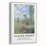 Extra large framed canvas of a vintage Claude Monet poster art featuring colorful, impressionistic garden scene.