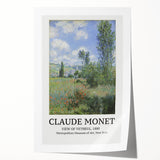 Rolled print of Claude Monet's floral painting in soft pastel colors.