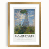 Extra large abstract art print of a Claude Monet painting in gold frame.