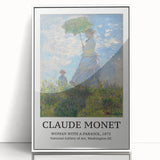 Acrylic print of Claude Monet's impressionist painting with soft pastel shades, framed in white.