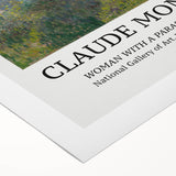 Art deco poster featuring a Claude Monet landscape in pastel shades on rolled canvas, suitable for dining room walls.