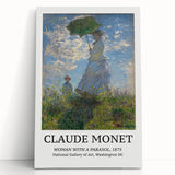 Black and white stretched canvas of Claude Monet's impressionist artwork, ideal for kitchen wall art.