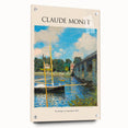 Acrylic print of Claude Monet's impressionistic painting with soft blue and green tones, ideal for dining room decor.