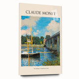 Side view of a Claude Monet inspired large abstract wall art on acrylic glass, featuring soft blues and greens.