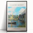 Large abstract wall art by Claude Monet featuring soft pastel colors on a framed acrylic, suitable for modern art wall decor.
