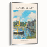 Vintage poster art of Claude Monet's painting on framed canvas, featuring colorful art in pastel shades.