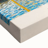 Large art depicting a black and white landscape painting on stretched canvas, ideal for bedroom wall decor.