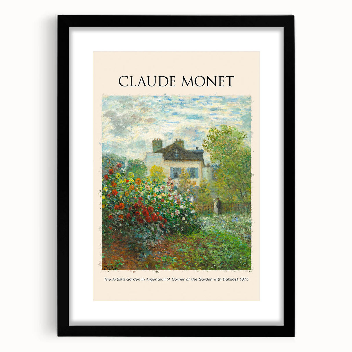 Extra large, textured abstract art print of colorful, impressionistic strokes on a black framed canvas.