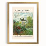 Extra large textured abstract art print of Claude Monet's work in a gold frame, ideal for living room decor.