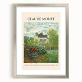 Textured abstract art print of a Claude Monet painting in a silver frame with mat, featuring soft pastel shades.