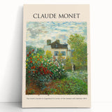 Black and white print of Claude Monet's impressionist artwork on stretched canvas, ideal for kitchen wall art.