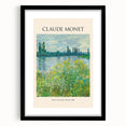 Extra large Claude Monet-inspired abstract art print with vibrant colors and textured design on framed black mat.
