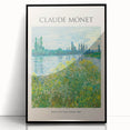 Large abstract wall art featuring a Claude Monet-inspired design in blue and green hues on a framed acrylic.