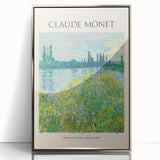 Mid-century modernist art featuring Claude Monet's design in muted colors on framed acrylic, suitable for nursery wall art.