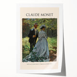 Extra large rolled print of Claude Monet's floral painting in soft pastel shades.