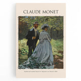 Large black and white canvas print of Claude Monet's impressionist artwork, ideal for kitchen wall art.