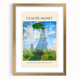 Extra large framed wall art featuring Claude Monet's impressionist painting in textured brush strokes with muted earth tones.