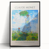 Large abstract wall art by Claude Monet featuring soft pastel shades, framed in black acrylic.
