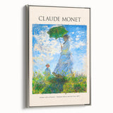Framed canvas featuring a Claude Monet landscape art painting with vibrant colors.