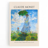 Large black and white canvas of Claude Monet's impressionist artwork, ideal for kitchen wall art.