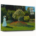 Acrylic print of a Claude Monet-inspired landscape in soft pastel hues, suitable for dining room decor.