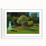 Abstract art print featuring soft brush strokes in muted blues and greens on a white framed canvas.