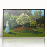 Framed acrylic print of Claude Monet's impressionist artwork, featuring soft pastel shades, ideal for nursery wall art.