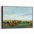 Black and white framed canvas featuring a vintage Edgar Degas landscape painting, ideal for bedroom wall art.