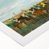 Art deco poster featuring a ballet dancer, rendered in pastel shades on rolled canvas.