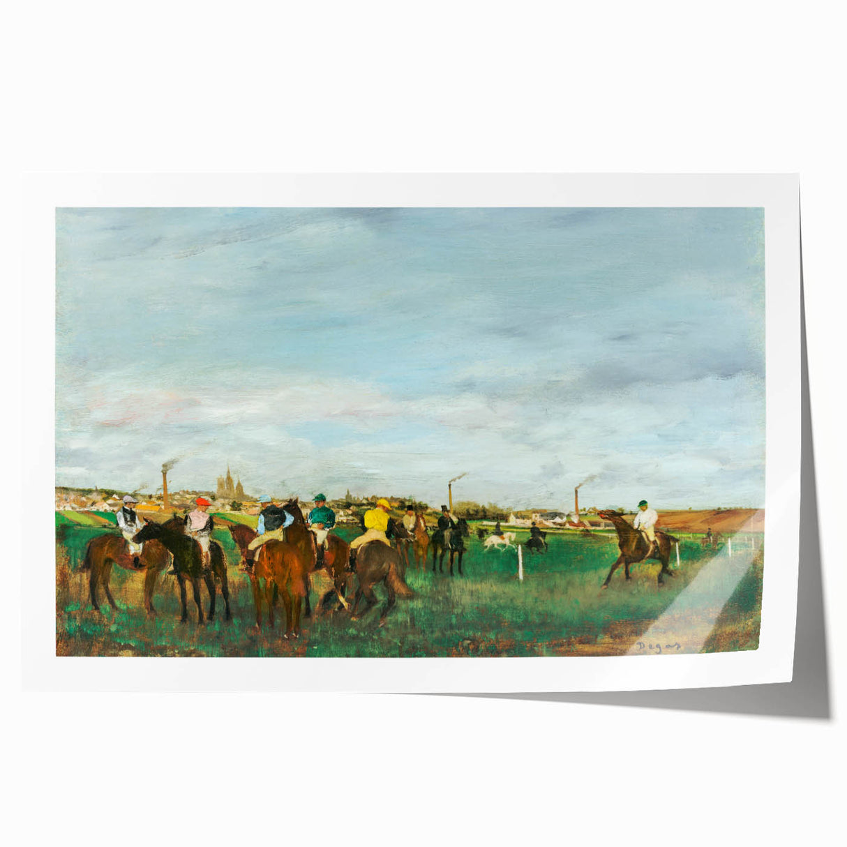 Rolled print of Edgar Degas painting featuring dancers in pale pink and blue hues.