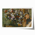 Rolled print of Edgar Degas' impressionist floral art in soft pink and green tones, suitable for art wall dining room.