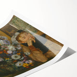 Extra large wall art featuring line art flowers in black on a white background, ideal for large living room decor.