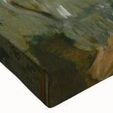 Large art depicting a black and white landscape painting on stretched canvas, suitable for bedroom decor.