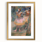 Extra large abstract art print of a ballet rehearsal, in muted pastel tones on a framed canvas, ideal for living room decor.