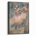 Black and white framed canvas of a vintage Edgar Degas landscape painting, ideal for bedroom wall art.